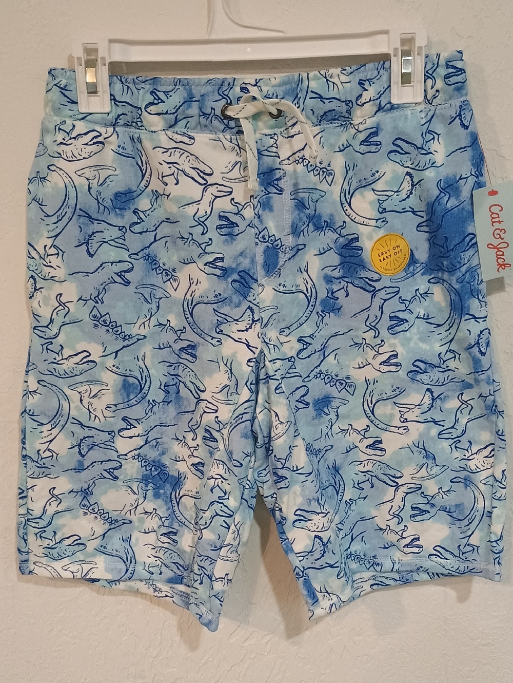 Cat & Jack Light Blue Dinosaur Print Shorts
